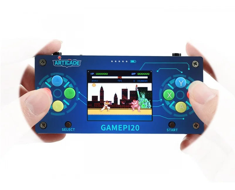 Raspberry Pi Zero WH Portable Gaming Console 2-Inch IPS Screen Built-In Speaker Headphone Jack Handheld Retro Game Player Kit