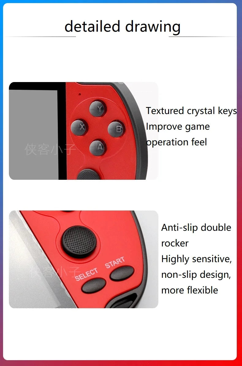 Handheld Game Console X7 4.3 Inch HD Children Retro Nostalgia 8G Handheld Game
